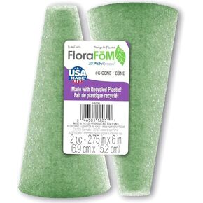 FloraCraft FloraFōM 2 Piece Cone 2.75 Inch x 6 Inch Green