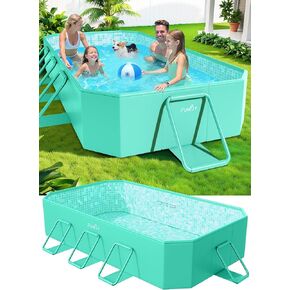 Foldable Pool, Foldable Swimming Pools, Large Folding Pools for Adults, Non-Inflatable Pool,Oversize Thickened Collapsible Pool, Kids Pools for Backyard,Mosaic Design 90"x48"x20"-Green