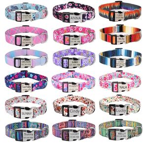 Personalized Dog Collars - Floral Custom Dog Collar with Engraved ID Name and Phone Number - Customized Dog Collars for Puppy Small Medium Large X-Large Boy Girl Dogs (Pack of 1)