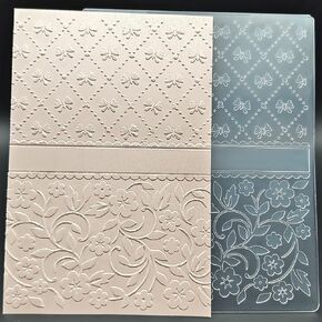 Plastic Embossing Folder 4.72 x 5.9 Inchs Luxury Card Background Paper Crafts Plastic Textured Impressions for Card Making Scrapbooking