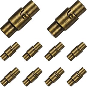 PSON 10pcs 5 مم/0.2 بوصة أغطية نهاية الحبل ، قفل نهاية الحبل الجلدي ، المشابك وإغلاق المجوهرات ، لوازم سوار الجلود ، DIY ، الحرف (أسود بندقية)