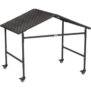 PawHut Wicker Dog Shelter with Wheels, Portable Outdoor Animal Shelter for Small and Medium Sized Dogs, Dark Brown