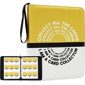 Trading Card Binder with 4 Pocket Pages, Top Loading 400 Pockets card collection Albums 3 rings card sleeves binder sheets (Pink, 400 Pockets)