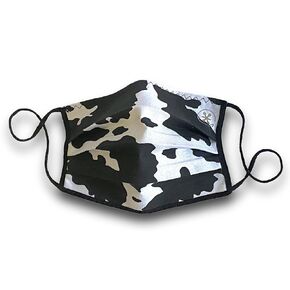 JaxMask® | Cow Print Pleated Cloth Face Mask | 2 Layer Washable & Reusable Face Covering With Nose Wire | ‘TwoPercent Collection’