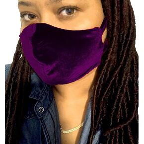 Purple Velvet Face Mask face mask with filter pocket - Double Layered Reusable Face Mask- Made in USA