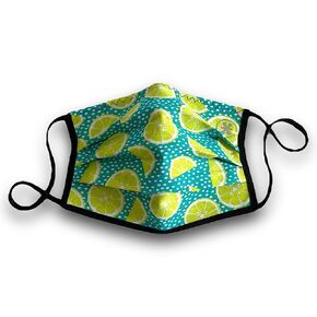 Jaxmask® | قناع الوجه القماش المطوي شمبانيا | لايم 2 طبقة الوجه قابل للغسل وقابل لإعادة الاستخدام مع سلك الأنف | "مجموعة Summercitrus"