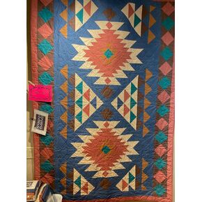 Generic Southwest Throw Quilt Fabric Kit including Fabric, Pattern, Binding and Backing, Southwest Pattern