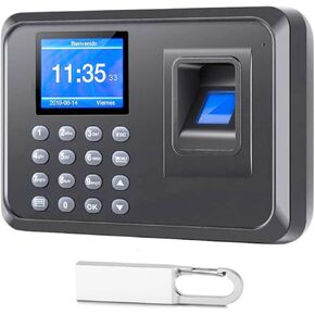 Time Clocks for Employees Small Business, 2 in 1 Time Clock (Fingerprint & Password) Employee Clock in & Out Machine Attendance Punch Clock Recorder Tracker for Small Businesses & Offices