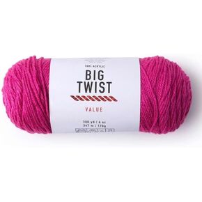Big Twist Value Yarn, 6 oz, 380 Yards, 100% Acrylic (Magenta)