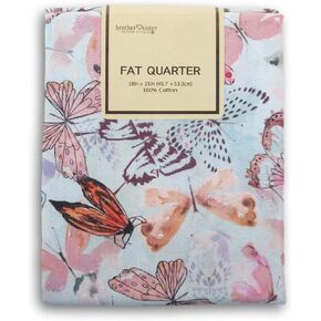 Fat Quarter 100% Cotton for Sewing Crafts - 18 x 21 Inches (Watercolor Butterflies)