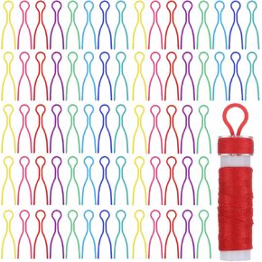 100 Pcs Bobbin Holder Clips for Bobbin Thread, Bobbins Thread Holder Sewing Supplies for Spools in Vibrant Colors, Bobbins Organizer for Seamstresses, Quilters and Craft Enthusiasts