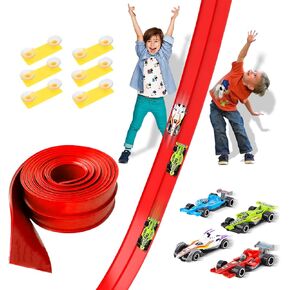 LITTCO Race Track,Car Ramp Toy,12.8 Ft Flexible Car Ramp System with 4 F1 Racing Cars,Ready-to-Play Indoor/Outdoor Racing Kit,Ultimate Birthday for Kids Ages 6-12