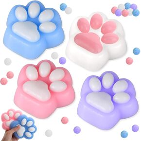 4 حزمة Cat Paw Squishy Toy - لطيف Kawaii Cat Paw Squeeze Toys ، 4.7in Toy Leaff Toy ، Cat Squishy Toys for Kids Birthday Party Gift Boys Girls