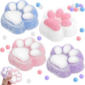 4 حزمة لعبة Big Cat Paw Squishy Toy لـ Taba - ألعاب Cat Cat Paw Squeeze ، لعبة تخفيف الإجهاد 4.7 بوصة ، ألعاب Cat Squishy Fidget للأطفال هدية حفلة عيد ميلاد الفتيات (من جلد الغزال)