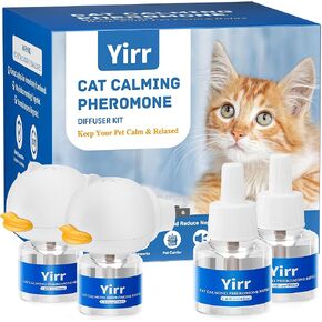 Cat Calming Diffuser, Cat Pheromones Calming Diffuser, Multicat Calming Diffuser, Relaxing Pheromone for Cat Relief Stress Anxiety Fighting Scratching, 2 Diffuser 4 Refill(48ml)