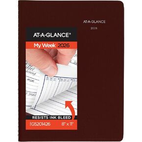 AT-A-GLANCE 2026 Appointment Book Planner, Weekly, 8" x 11", Large, Quarter-Hourly, DayMinder, Black (G5200026)
