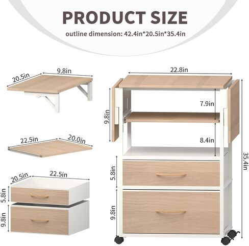 Movable Heat Press Table with Pull-Out Tray, 4 Tier Foldable Heat Press Stand with Drawers - Heat Press Stand with Wheels for Easy Mobility, Heavy Duty Rolling Cart with Wheels and Storage(Brown) in Saudi Arabia