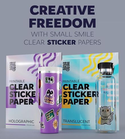 95% Clear Sticker Paper for Inkjet Printer and Laser – 20 Sheets, 8.5x11 Transparent Sticker Paper, Printable Vinyl, Waterproof Clear Labels for DIY Stickers & Decals in Kuwait
