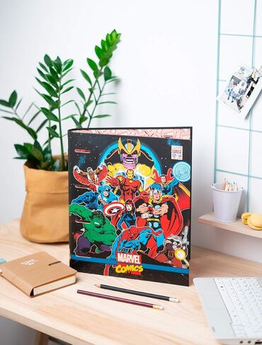 Marvel Avengers 4 Ring Binder - A4 Size - 10.6 x 12.6 inches - 4 Rings in Saudi Arabia