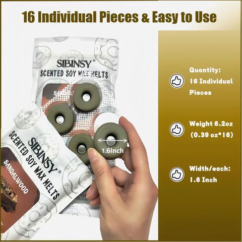 16 Donuts Strong Scented Wax Melts Wax Cubes Strong Scent for Wax Warmer Non Toxic Soy Wax Melts for Warmers Candle Melts Vanilla Apple Cinnamon in Saudi Arabia