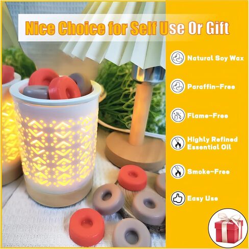 16 Donuts Strong Scented Wax Melts Wax Cubes Strong Scent for Wax Warmer Non Toxic Soy Wax Melts for Warmers Candle Melts Vanilla Apple Cinnamon in Saudi Arabia