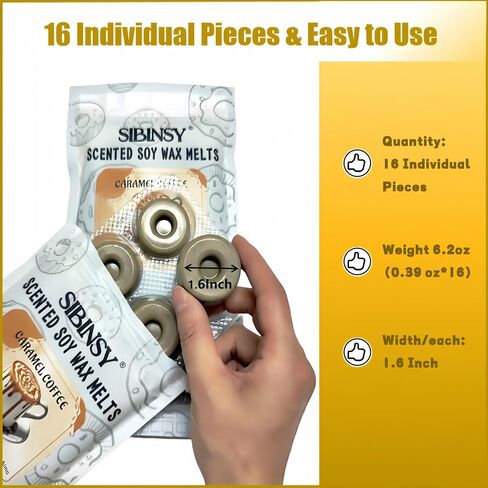 16 Donuts Strong Scented Wax Melts Wax Cubes Strong Scent for Wax Warmer Non Toxic Soy Wax Melts for Warmers Candle Melts Vanilla Apple Cinnamon in Saudi Arabia