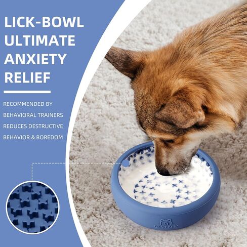Dog Lick Bowl, Bestalk Anxiety Relief Lick Mat for Dogs, Non-Slip Freeze Licking Bowl Enrichment Puzzle Feeder for Distraction, BPA Free Silicone, Dishwasher Safe in Kuwait
