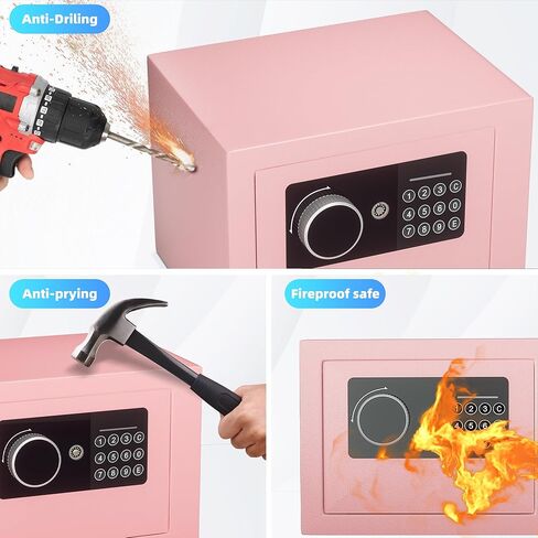 أموال إلكترونية رقمية آمنة ، صندوق قفل أمان الصلب مع لوحة المفاتيح ، ومكتب مجوهرات الأعمال المسلحة المسلحة الآمنة ، 0.23 قدم مكعب ، 9.06 "W x 6.69" D x 6.69 "H （Black） in Kuwait