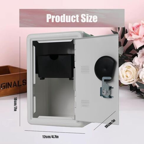 Kids Piggy Bank, Mini Lockable Safe for Girls and Boys. Double Safety Lock Vintage Iron Cash Coin Box 7 * 4.7 * 3.9in (Red, Small) in Saudi Arabia
