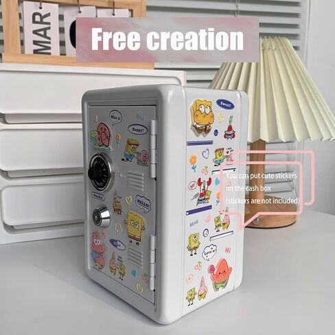 Kids Piggy Bank, Mini Lockable Safe for Girls and Boys. Double Safety Lock Vintage Iron Cash Coin Box 7 * 4.7 * 3.9in (Red, Small) in Saudi Arabia
