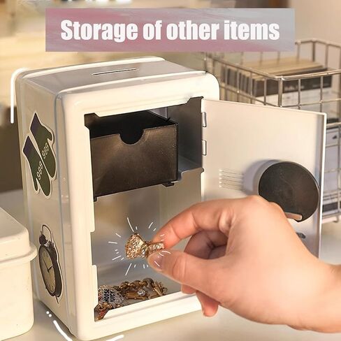 Kids Piggy Bank, Mini Lockable Safe for Girls and Boys. Double Safety Lock Vintage Iron Cash Coin Box 7 * 4.7 * 3.9in (Red, Small) in Saudi Arabia