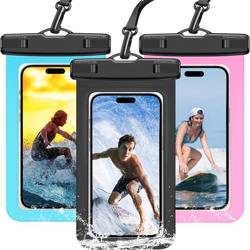 3 Pack Waterproof Phone Pouch IPX8 Universal Waterproof Case Dry Bag Phone Protector for iPhone 15 14 13 12 11 Pro Max Plus XS XR X 8 Galaxy S23 S22 S21 S20 Pixel Up to 7.5"(Multicolor 3) in Kuwait