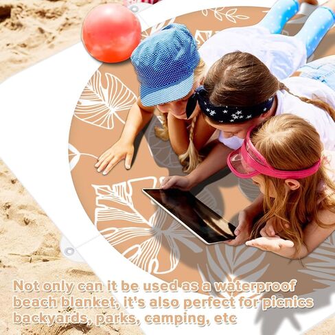Baby Beach Pool, 2-in-1 Waterproof Beach Blanket & Kiddie Pool, 6.5 x 6.5 Feet Portable & Foldable Baby Pool for Beach w/Collapsible Water Bucket, Stakes, Easy to Set Up & Clean (Terracotta) in Kuwait