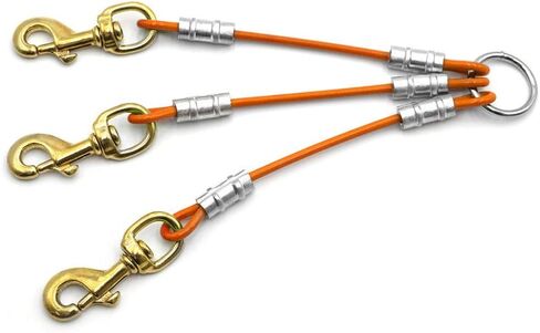 Dog Leash Splitter Coupler (2 Dog or 3 Dog) (Orange, 3 Dog) in Saudi Arabia