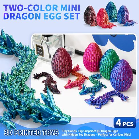 3D Printed Dragon Egg with Dragon Inside, Fidget Toy,Stuff Fun Gift, Decor for Home Office Car Desk, Gifts for Kids, Classroom Rewards（Rainbow8inch in Saudi Arabia