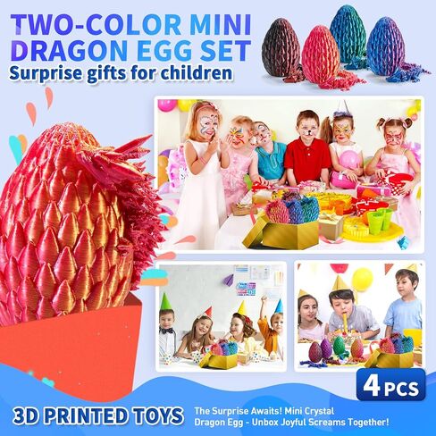 3D Printed Dragon Egg with Dragon Inside, Fidget Toy,Stuff Fun Gift, Decor for Home Office Car Desk, Gifts for Kids, Classroom Rewards（Rainbow8inch in Saudi Arabia