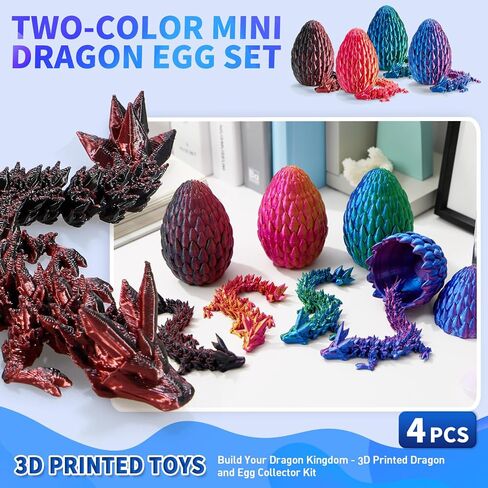 3D Printed Dragon Egg with Dragon Inside, Fidget Toy,Stuff Fun Gift, Decor for Home Office Car Desk, Gifts for Kids, Classroom Rewards（Rainbow8inch in Saudi Arabia