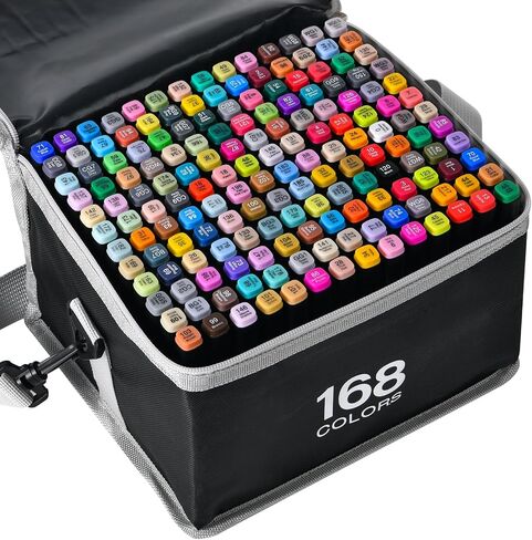 80 Colors Alcohol Markers, Art Markers for Kids Adults Artists Coloring Painting Sketching, Dual Tip Drawing Marker Set Perfect for Boys Girls Students Gift (80) in Saudi Arabia