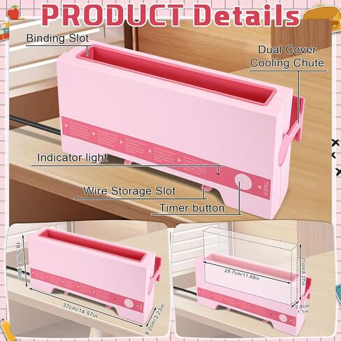 تشمل مجموعة آلة الربط الحرارية 110 فولت آلة ربط cinch Double Side Tape Dots 20 Strips 50 Scrapbook Paper for DIY Journals Books Books Documents (Pink ، Vivid) in Saudi Arabia