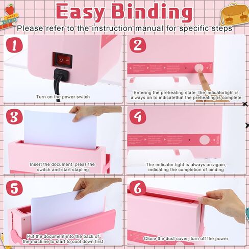 تشمل مجموعة آلة الربط الحرارية 110 فولت آلة ربط cinch Double Side Tape Dots 20 Strips 50 Scrapbook Paper for DIY Journals Books Books Documents (Pink ، Vivid) in Saudi Arabia
