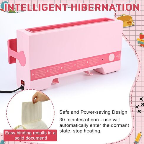 تشمل مجموعة آلة الربط الحرارية 110 فولت آلة ربط cinch Double Side Tape Dots 20 Strips 50 Scrapbook Paper for DIY Journals Books Books Documents (Pink ، Vivid) in Saudi Arabia
