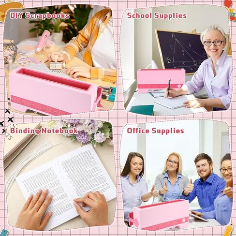 تشمل مجموعة آلة الربط الحرارية 110 فولت آلة ربط cinch Double Side Tape Dots 20 Strips 50 Scrapbook Paper for DIY Journals Books Books Documents (Pink ، Vivid) in Saudi Arabia