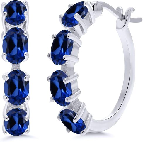 Gem Stone King 925 Sterling Silver Green Mystic Topaz Earrings For Women (4.00 Cttw, Gemstone Birthstone. Oval 6X4MM) in Saudi Arabia
