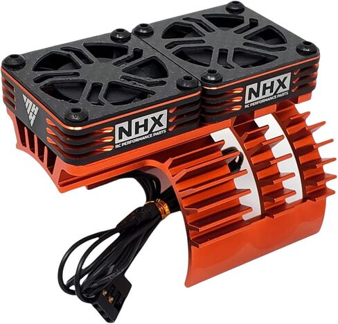 NHX 1/5 Twin Cyclone Alum HV Cooling Fans w/Cover Motor Heatsink Green - 40x40mm, 16000 RPM, For RC Vehicles in Saudi Arabia