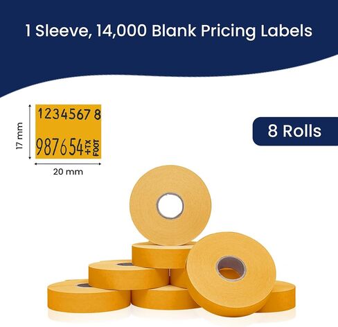 Pricing Labels for Monarch 1136 White - 42,000 Labels w/ 24 Rolls Value Pack, 3 Sleeves - Made in USA in Saudi Arabia