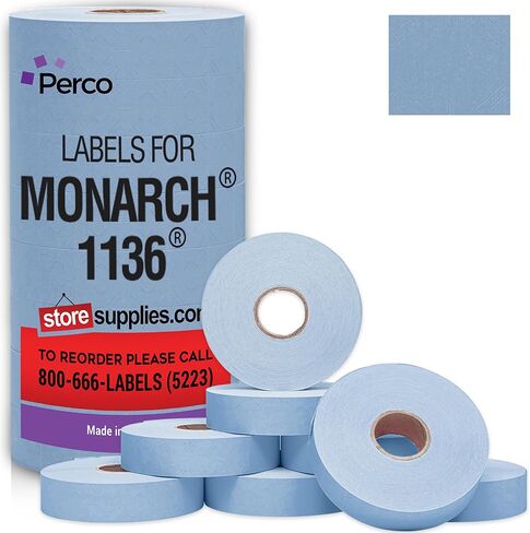 ملصقات تسعير Monarch 1136 White - 42,000 ملصق مع 24 لفة قيمة، 3 أكمام - صنع في الولايات المتحدة الأمريكية in Kuwait