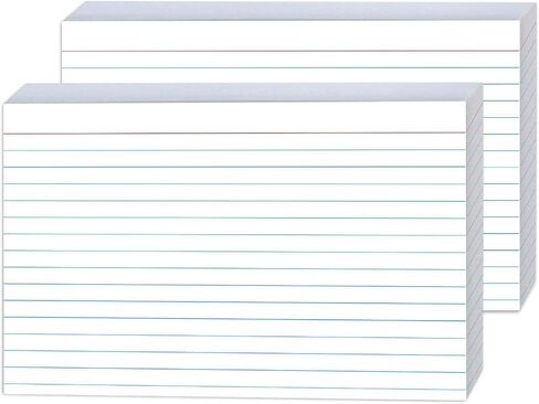 50 Pack 5x7 Ruled Index Cards - White Lined Flash Cards for Studying, Note Taking & Office Organization, Premium Quality Note Cards for School & Work in Kuwait