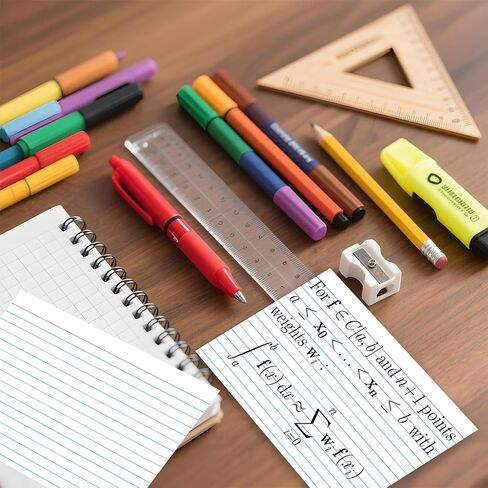 50 Pack 5x7 Ruled Index Cards - White Lined Flash Cards for Studying, Note Taking & Office Organization, Premium Quality Note Cards for School & Work in Kuwait