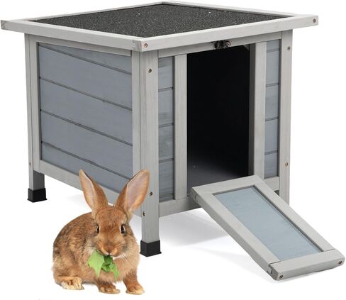 قفص أرنب Coziwow ، منزل Cat في الهواء الطلق مقاوم للعوامل الجوية ، Bunny Cage داخلي مع ملاجئ حيوانات صغيرة منفتحة ومحمولة مع منحدر غير محفوظ لأرانب المخبأ/القطط الوحشية/الدجاج/الحيوانات الصغيرة البرتقالية in Saudi Arabia