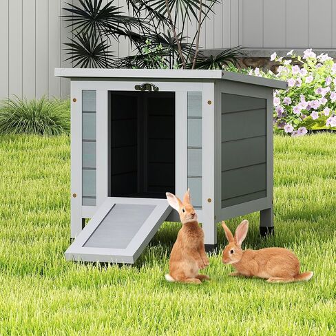 قفص أرنب Coziwow ، منزل Cat في الهواء الطلق مقاوم للعوامل الجوية ، Bunny Cage داخلي مع ملاجئ حيوانات صغيرة منفتحة ومحمولة مع منحدر غير محفوظ لأرانب المخبأ/القطط الوحشية/الدجاج/الحيوانات الصغيرة البرتقالية in Saudi Arabia